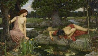 John William Waterhouse (1849–1917), Echo und Narziss, 1903, Öl auf Leinwand, 109,2 x 189,2 cm, National Museums Liverpool, Walker Art Gallery © Courtesy National Museums Liverpool, Walker Art Gallery John William Waterhouse (1849–1917), Echo und Narziss, 1903, Öl auf Leinwand, 109,2 x 189,2 cm, National Museums Liverpool, Walker Art Gallery © Courtesy National Museums Liverpool, Walker Art Gallery