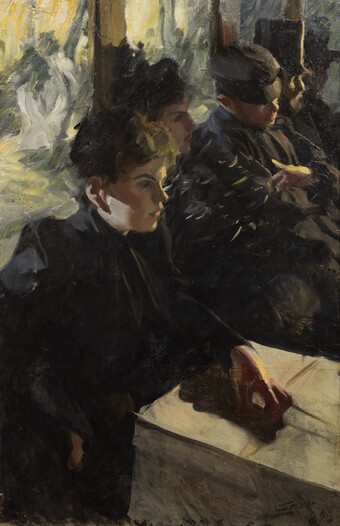 Anders Zorn (1860–1920), Omnibus I, um 1890 Öl auf Leinwand, 99,5 x 66 cm, Nationalmuseum, Stockholm Ankauf 1985, Peter and Malin Beijer Fonds, © Nationalmuseum, Stockholm, Foto: Anna Danielsson Anders Zorn (1860–1920), Omnibus I, um 1890 Öl auf Leinwand, 99,5 x 66 cm, Nationalmuseum, Stockholm Ankauf 1985, Peter and Malin Beijer Fonds, © Nationalmuseum, Stockholm, Foto: Anna Danielsson