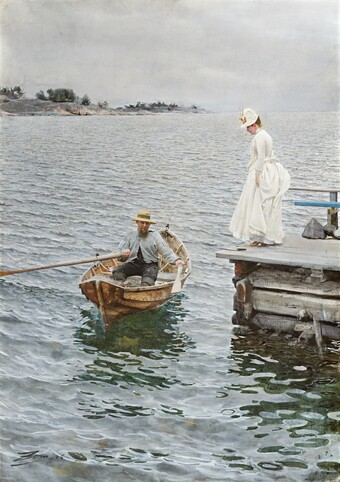 Anders Zorn, (1860–1920), Sommerfrische, 1886, Aquarell, 76 x 56 cm, Privatsammlung, Foto: Hans Thorwid Anders Zorn, (1860–1920), Sommerfrische, 1886, Aquarell, 76 x 56 cm, Privatsammlung, Foto: Hans Thorwid