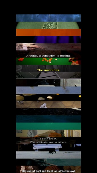 Christian Marclay (*1955) Subtitled, 2019  Installation vidéo Collection Centre Pompidou, Paris Musée national d’art moderne - Centre de création industrielle Collection Centre Pompidou, Paris Musée national d’art moderne - Centre de création industrielle  numéro d’inventaire : AM 2024-272  Copyright de l’oeuvre : ©  Christian Marclay