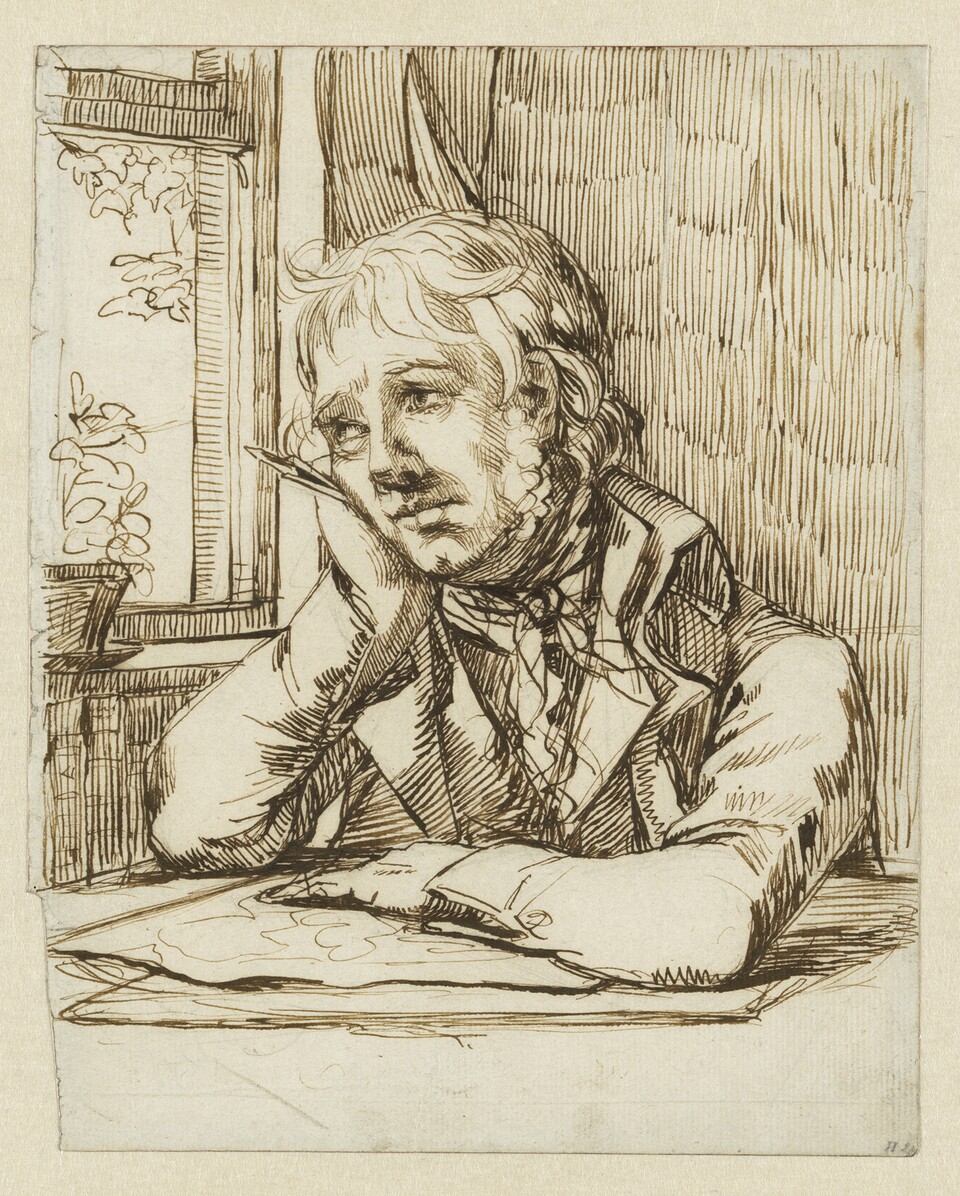 Caspar David Friedrich, Selbstbildnis mit aufgestütztem Arm, um 1802