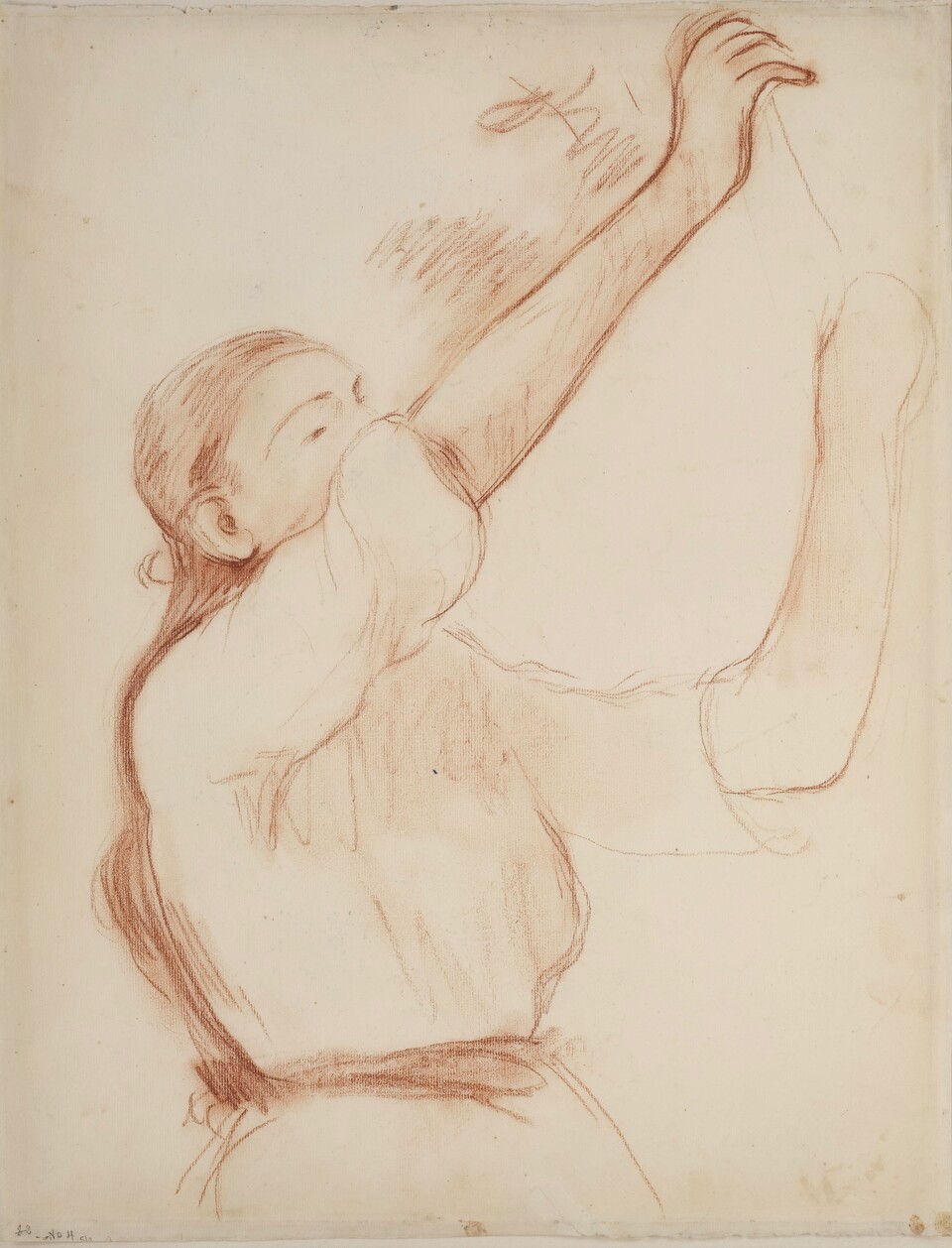 Berthe Morisot (1841–1895) Junges Mädchen, Kirschen pflückend, 1891 Rötel, 558 x 432 mm Sammlung Wohlfarth, Hamburg © Foto: Christoph Irrgang