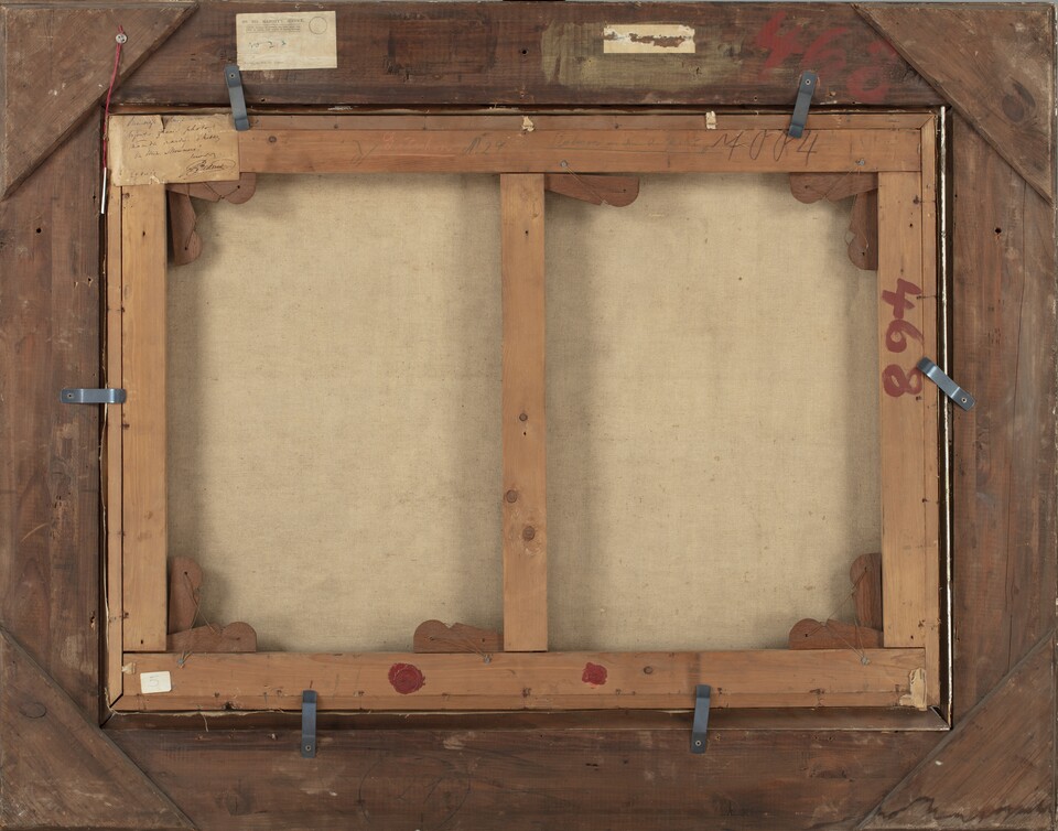 Unbekannter Künstler	Ruinenlandschaft, o. J.	Öl auf Leinwand, 65 x 90 cm	FB 40 HK-468