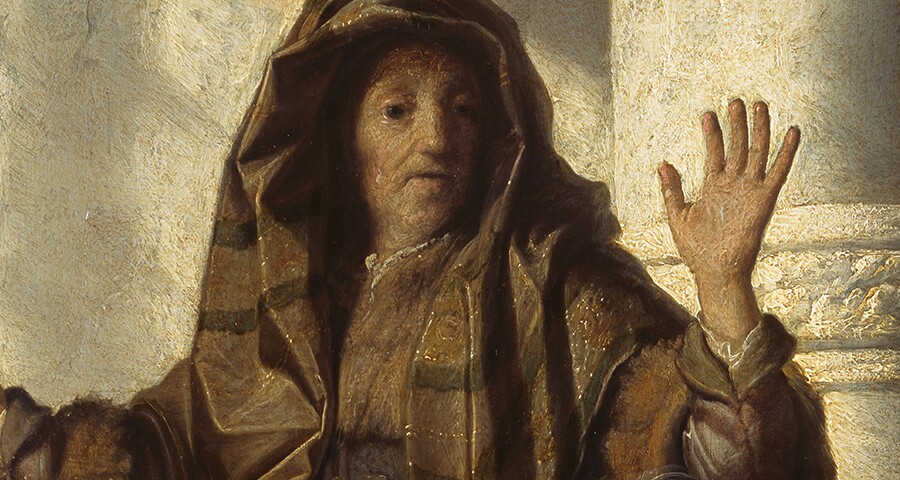 Rembrandt Harmensz. van Rijn (1606-1669),  Simeon und Hanna im Tempel, Hamburger Kunsthalle / bpk Foto: Elke Walford