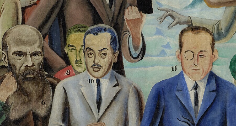 Max Ernst (1891–1976) Das Rendezvous der Freunde (Au rendezvous des amis), 1922 Öl auf Leinwand, 130 x 195 cm Museum Ludwig / Erworben mit Unterstützung des Landes Nordrhein- Westfalen 1971 © Rheinisches Bildarchiv Köln © VG Bild-Kunst, Bonn 2025