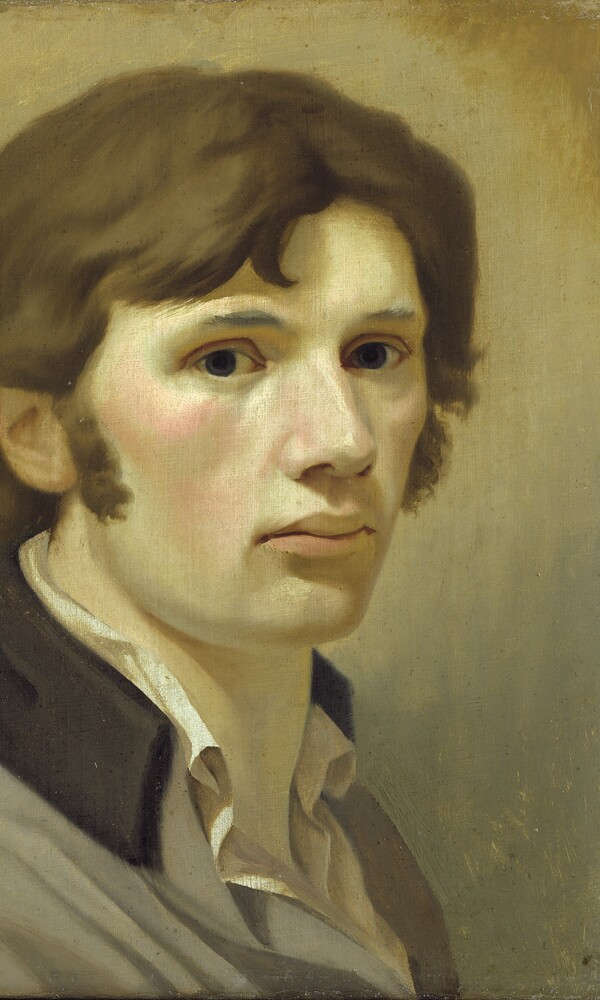 Philipp Otto Runge (1777-1810), Selbstbildnis mit braunem Kragen, um 1802, Öl auf Leinwand, Hamburger Kunsthalle/bpk: Elke Walford